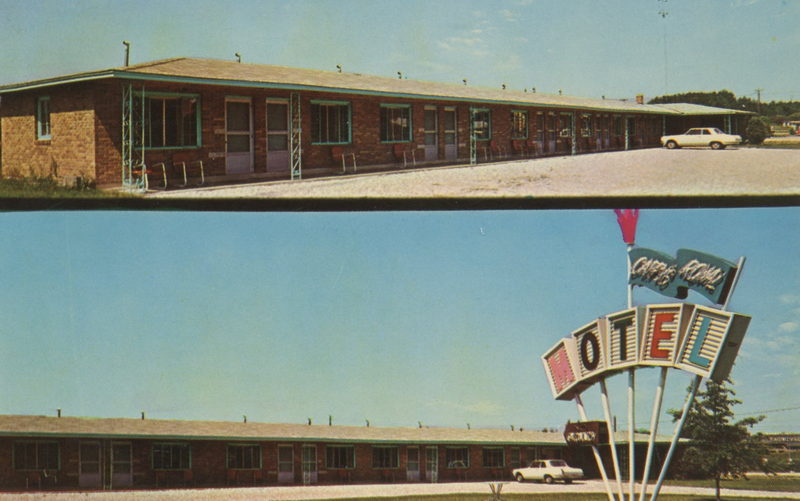 Diesels Motel (Cappys Motel) - Old Postcard (newer photo)